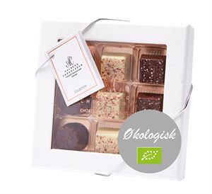 Gaveæske 9 stk. Økologisk chokolade fra Aalborg Chokoladen 90 g FORUDBESTIL NU